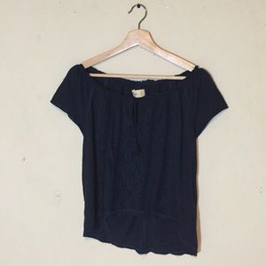 Hollister Navy Lace Top
